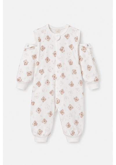 Babyhola Çıkarılabilir Kollu Fermuarlı Uyku Tulumu 1-8 Yaş Pazen 4 Mevsim 2701 Kahverengi