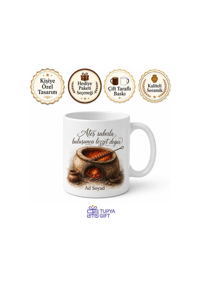 Fırın Kebabı Temalı Baskılı Kupa Bardak Hediye Porselen Mug Beyaz / Çok Renkli