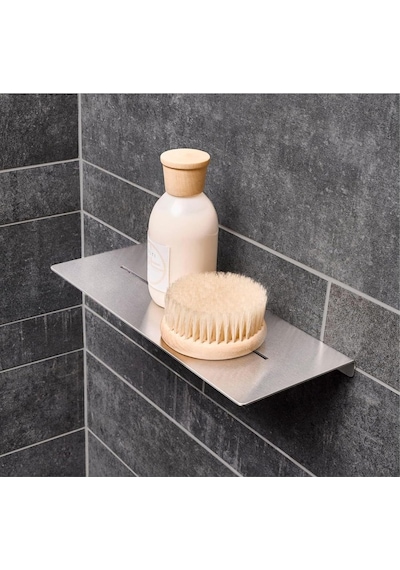 Deltahome Paslanmaz Çelik 28cm Banyo Rafı Duş Rafı - Vidalı Montaj - Inox Çok Renkli