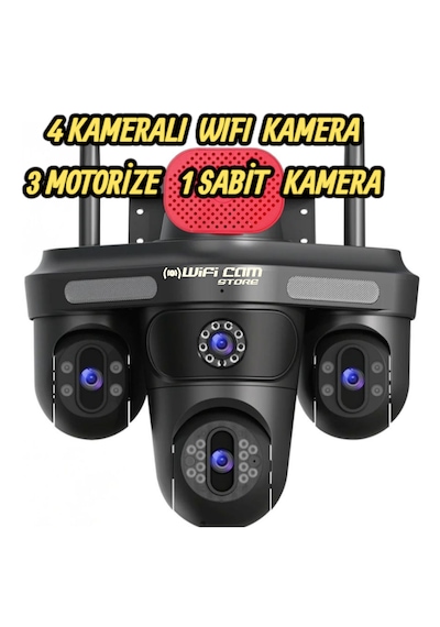 4 Kameralı 3 Motorlu Akıllı Ptz Güvenlik Kamerası