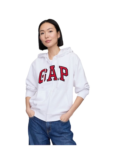 Gap Logo Relaxed Fermuarlı Sweatshirt - 727433-10009 BEYAZ