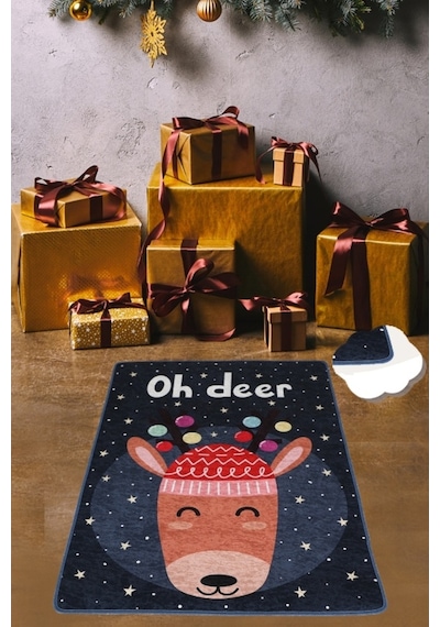 Oh Deer Djt 80X120 Cm Yılbaşı Halısı, Yeni Yıl Halısı