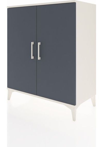 Hyperion Şifonyer 2 Raflı Tek Çekmeceli 2 Kapaklı 88x44x106 Aytaşı-antrasit Aytası
