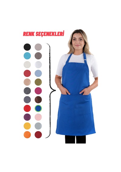 Sevilya Simple Ayar Askılı Mutfak Önlüğü Mavi
