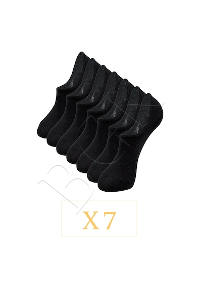 Bgk Unisex 7'li Görünmez Spor Ayakkabı Çorabı Siyah