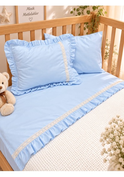 Sallhome Baby Textile Mavi Düşler Bebek Pike Takımı 4 Parça 90x120