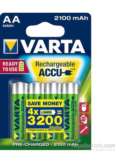 Varta Rechargeable Accu Aa / Hr6 Ready To Use 2100 Mah Bls 4