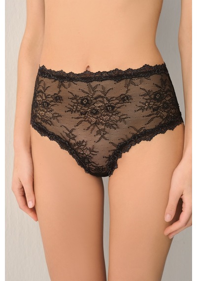 Suwen Cosmopolitan Yüksek Bel Dantelli Slip Külot St4453601a012 Siyah