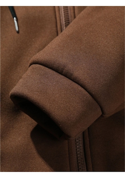 Altamira Unisex Kahverengi New York Fermuarlı Kapüşonlu Hırka 001