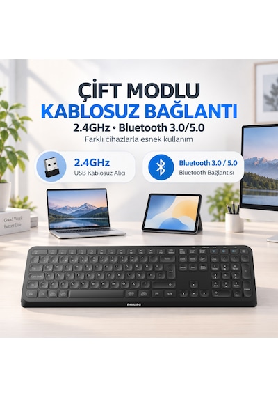 Philips SPK6407 Kablosuz Türkçe Q Klavye