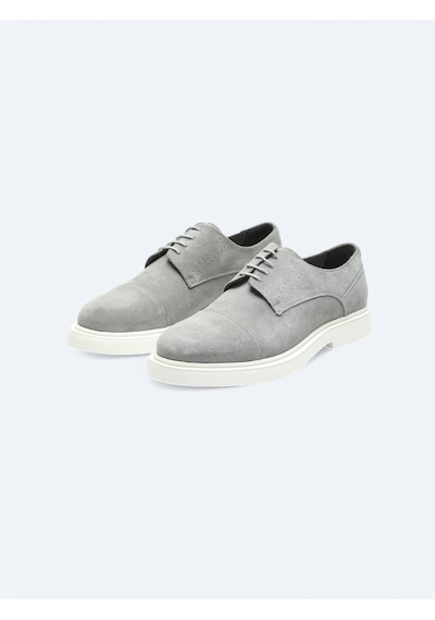 Gri Süet Smart Casual Ayakkabı Gri