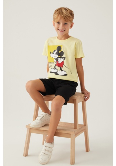 Mickey Mouse Beyond Açık Sarı Erkek Çocuk Bermuda Takım 5274-42798 Açık Sarı