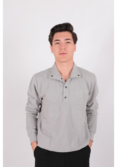 Five Pocket Fp24b2105 Erkek Dik Yaka Çıt Çıtlı Sweatshirt Gri