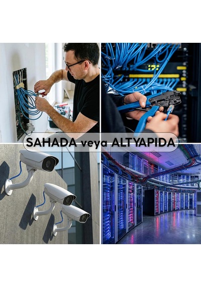 Cat6 Ethernet Kablosu 20 Metre - 1000 Mbps E Kadar Veri Aktarımı - Fabrikasyon Rj45 Konnektörlü - Mavi