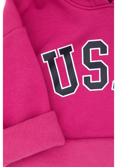 U.S. Polo Assn. Kız Çocuk Şardonlu Kapüşonlu Pembe Sweatshirt 50317890-VR041