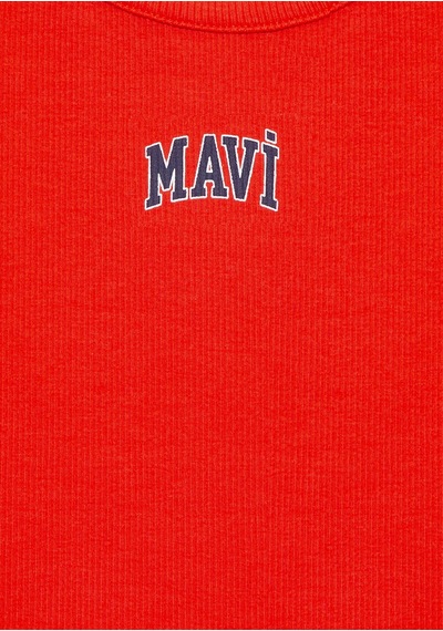 Mavi - Mavi Logo Baskılı Kırmızı Atlet 7610336-70473