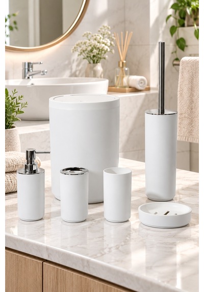 Lina 6 Parça Banyo Seti Beyaz
