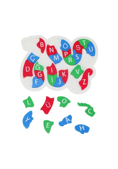 Çocuklar İçin Eğitici Abc Harf Öğretici Renkli Yılan Puzzle - Dayanıklı Pla Materyal