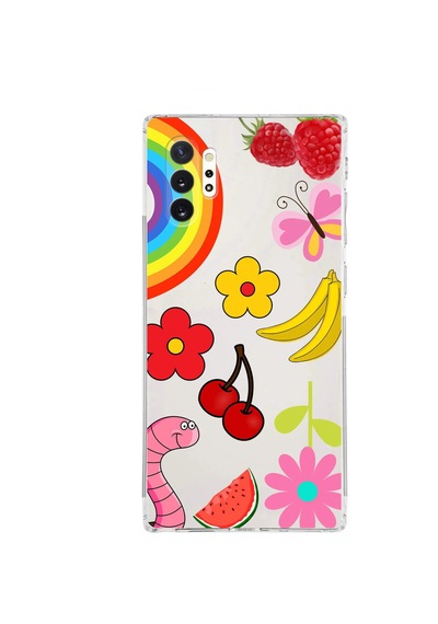 Samsung Galaxy Note 10 Plus İle Uyumlu Water Color 5 Kamera Korumalı Şeffaf Kılıf Şeffaf