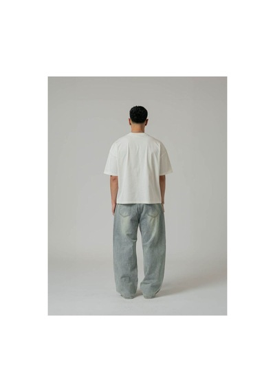Modivibe Erkek Oversize T-shirt %100 Organik Pamuklu Kalın Dokulu Fit Yuvarlak Yakalı Beyaz Modivibe Erkek Oversize T-shirt %100 Organik Pamuklu Kalın Dokulu Fit Yuvarlak Yakalı Beyaz
