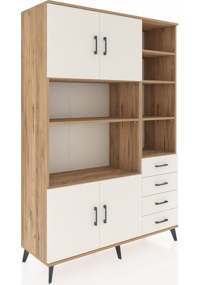 Hyperion Dolap 9 Raflı 4 Çekmeceli 4 Kapaklı 132x44x195 Çam-a... Çam Hyperion Dolap 9 Raflı 4 Çekmeceli 4 Kapaklı 132x44x195 Çam-a... Çam