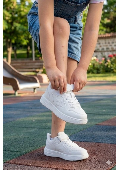 Fort Eldon Cool Rahat Hafif Anatomik Sneaker Kız Çocuk Ayakkabı Beyaz