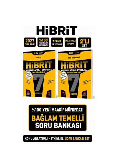 Hız 2027 7.sınıf Hibrit Türkçe-fen Konu Anlatımlı Etkinlikli Bağlam Temelli Soru Bankası Seti