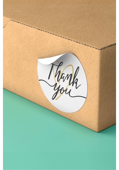 Thank You Renkli Yuvarlak Teşekkür Etiketi Sticker 3x3cm St2080 Çok Renkli