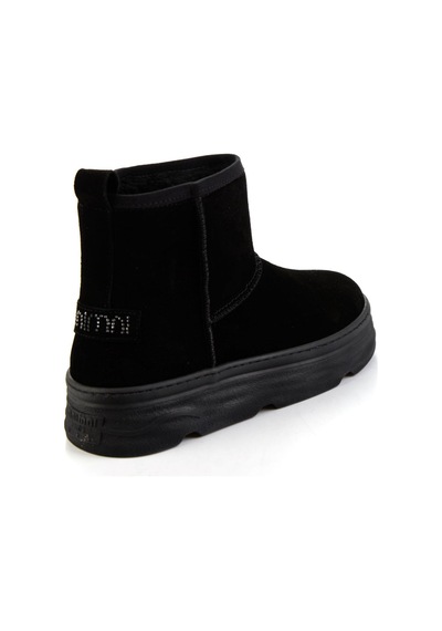 Bambi Siyah Hakiki Deri Kadın Bot & Bootie K02748100602 Siyah