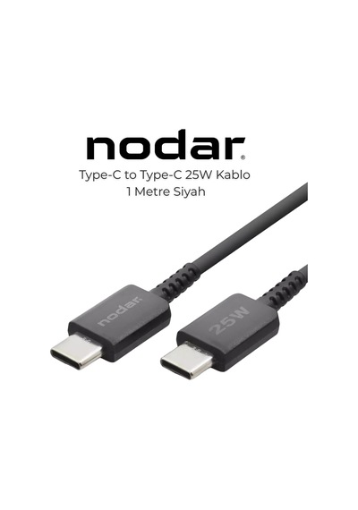 25w Usb-c To Type-c Hızlı Şarj Ve Data Kablosu 1 Metre - Pd Şarj Kablosu, Siyah