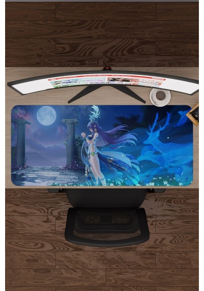 Lauma Genshin Impact Anime Oyuncu V4 - 90x40 Xxl Gaming Mouse Pad Fare Altlığı