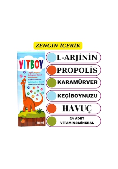 Vitboy Multivitamin ve Mineral İçeren Takviye Edici Gıda 150 ML
