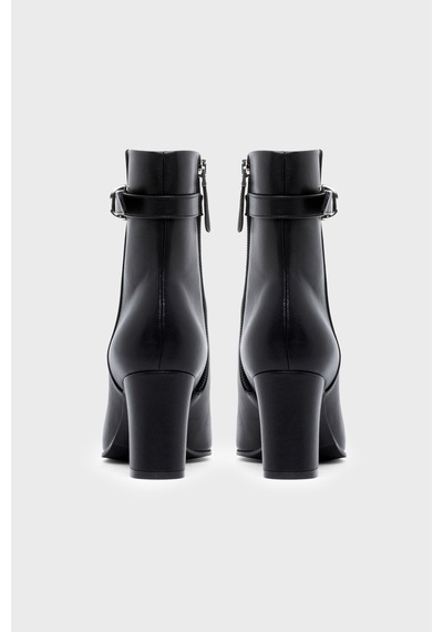Emporio Armani Kalın Topuklu Deri Bot Kadın Bot Ew005650 Af14915 Uc001 Siyah