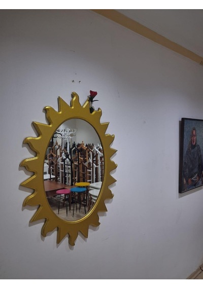 Ayna Güneş 90672 Model Parlak Gold Renk Kayın Torna Kutu Sevk El Yapım