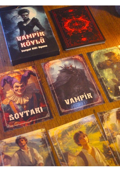 Vampir Köylü Oyun Kartı Kese Hediyeli 16 Kart Eğlenceli Sosyal Rol & Grup Oyunu