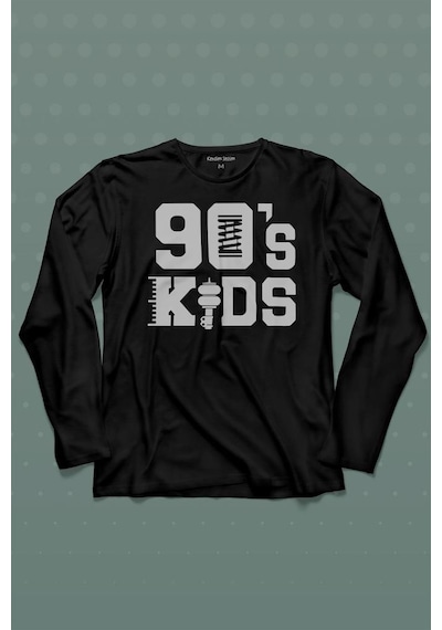 Doksanlar Çocuğu 90s Kids 1990 Lar Nostalji Uzun Kollu Tişört Baskılı T-shirt 001