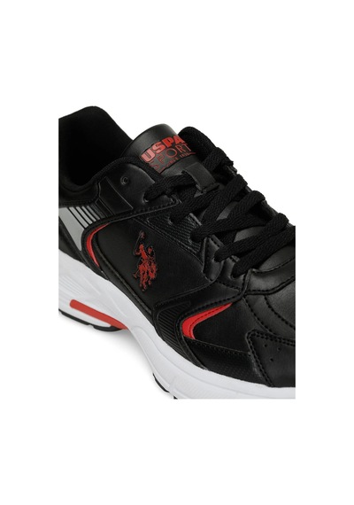 U.s. Polo Assn. Felix 4pr Erkek Siyah-kırmızı Sneaker Ayakkabı-siyah Siyah