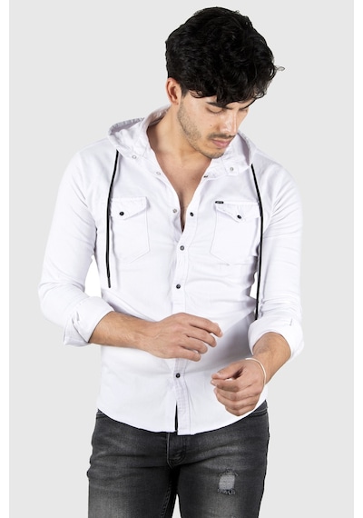 Deepsea Erkek Beyaz Kapüşonlu Slim Fit Dar Kesim Gömlek Likralı Pamuklu Likralı Kot Gömlek 2300396 Beyaz Deepsea Erkek Beyaz Kapüşonlu Slim Fit Dar Kesim Gömlek Likralı Pamuklu Likralı Kot Gömlek 2300396 Beyaz