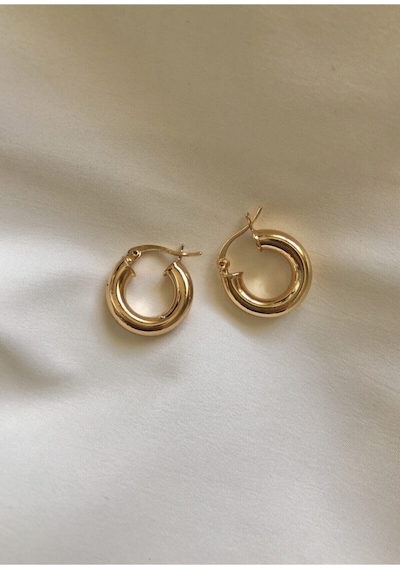 Kadın Vintage Altın Kaplama Gold Halka Küpe Gold