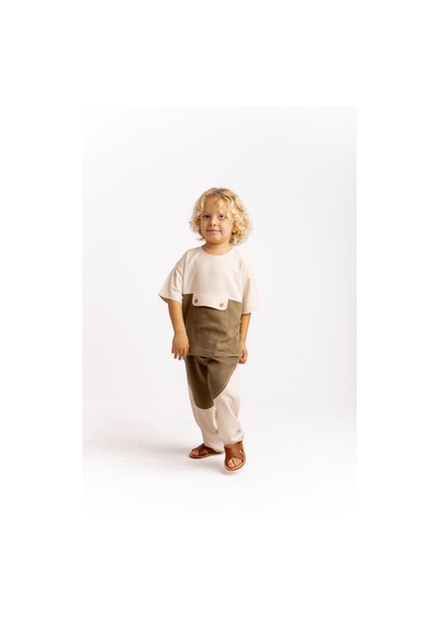 Oliven The Kid İki Renkli Keten Erkek Çocuk Pantolon Caramel Caramel Kahverengi Oliven The Kid İki Renkli Keten Erkek Çocuk Pantolon Caramel Caramel Kahverengi