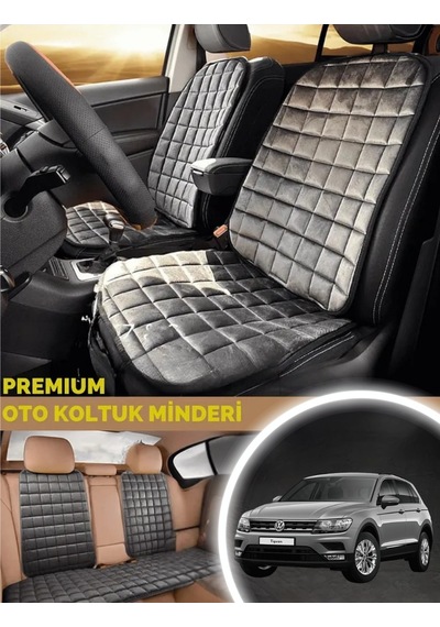 Tiguan Koltuk Minder Ortopedik Cepli Araç Ve Kılıf Seti Tam Uyumlu,antrasit Renk,konforlu Tasarım