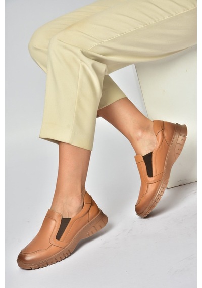 Fox Shoes Z555560103 Taba Hakiki Deri Günlük Kadın Ayakkabı