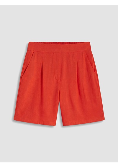Lcwaıkıkı Classic Kırmızı Yüksek Bel Bermuda Fit Kadın Şort
