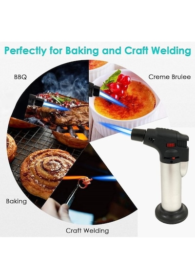 Pürmüz Alev Çakmak 1300 °C-Turbo Torch Doldurulabilir Gaz Çakmak Beyaz