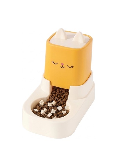 Senye Kedi Şekilli Hazneli Mama Kabı Manuel Mama Dispenseri Besleyici 25x13x23.5 Cm