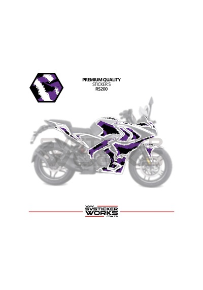 Bajaj Rs200 Kaplama Sticker Air Brush Motor Kaplama Modeli Hazır Kit Tüm Modeller Uyumlu Mor