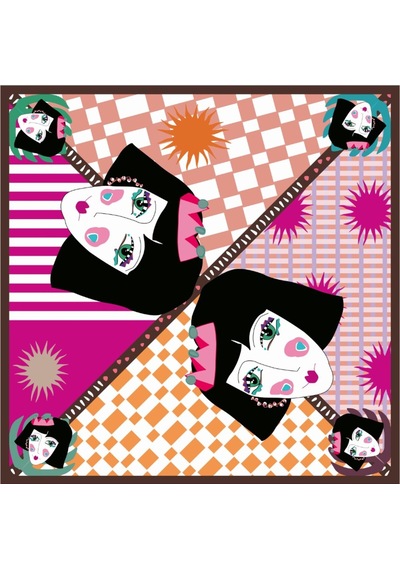 Tarzını Seç Kahverengi Queen Fular / Bandana / Aksesuar / Şal / Eşarp 70x70
