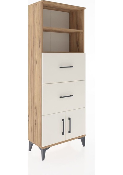 Arges Dolap 2 Raflı 2 Çekmeceli 2 Kapaklı 60x30x163 Çam-aytaşı Atlas Çam