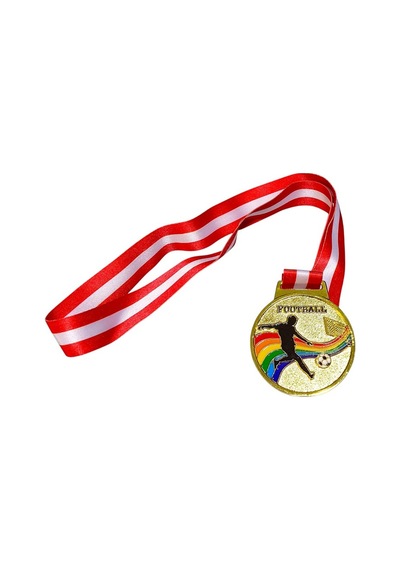 Premium Mad-fut-1 Futbol Figürlü Madalya 6.5 Cm Hatıra Objesi Kutlama Hediyesi Sporcu Ödülü Çok Renkli