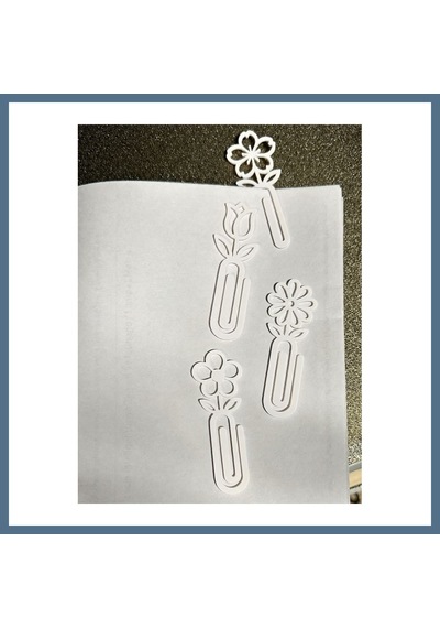 Buradabulabilirsin 3d Baskı Çiçek Figürlü Ataç Ve Kitap Ayracı - 8li Set - Beyaz Bbz